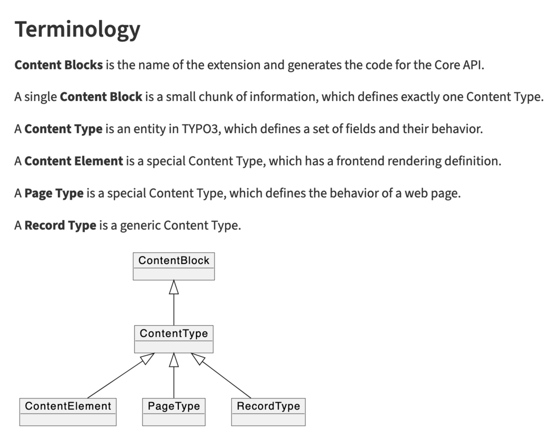 TYPO3 Content Blocks Terminilogie TYPO3 Content Blocks Terminilogie