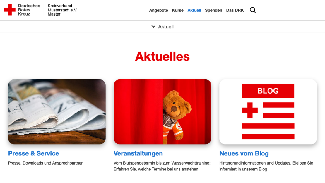 Die DRK-Musterseiten bieten nun eine neue Blog-Funktion. Die DRK-Musterseiten bieten nun eine neue Blog-Funktion.