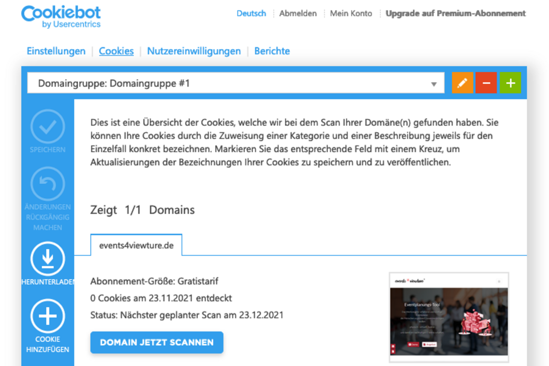 0 Cookies am 23.11.2021 entdeckt