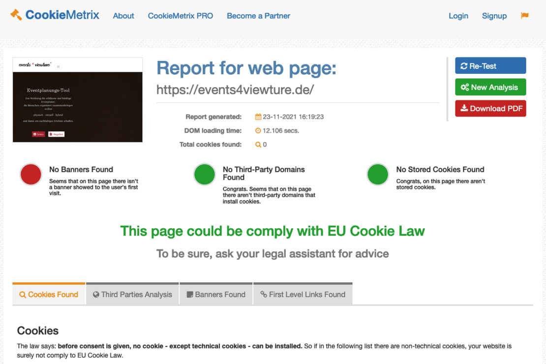 This page could be comply with EU Cookie Law