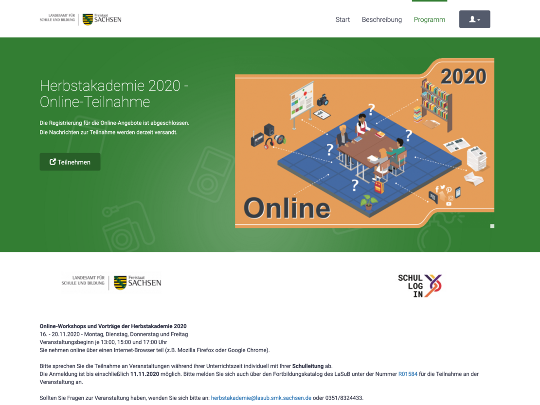 events4viewture - Bsp. Onlineansicht Herbstakademie 2020