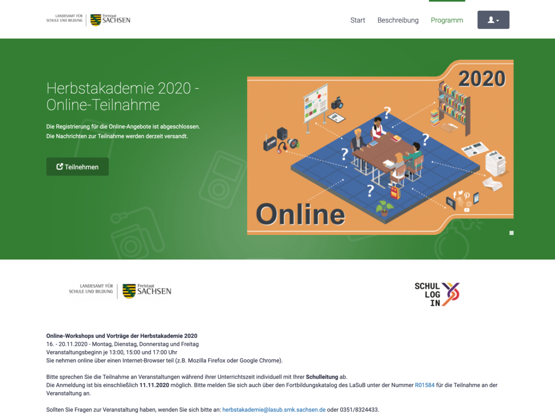 events4viewture - Bsp. Onlineansicht Herbstakademie 2020
