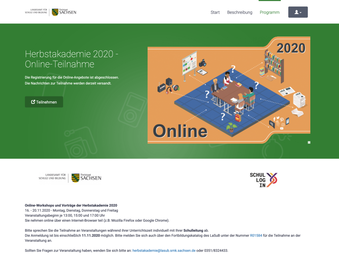 events4viewture - Bsp. Onlineansicht Herbstakademie 2020