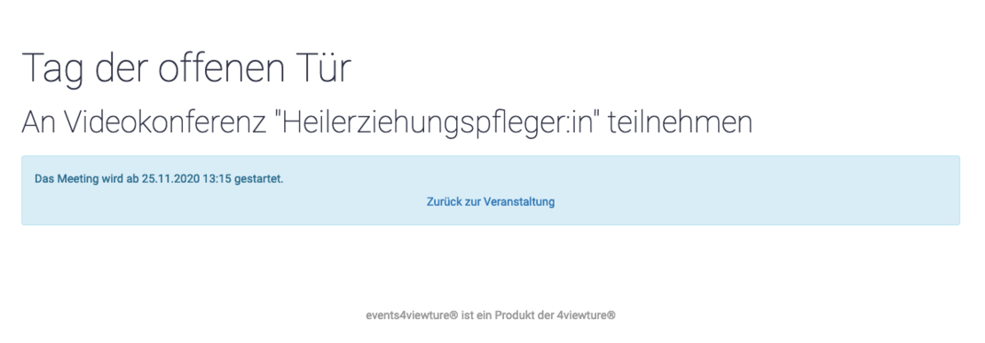 Meeting noch nicht geöffnet