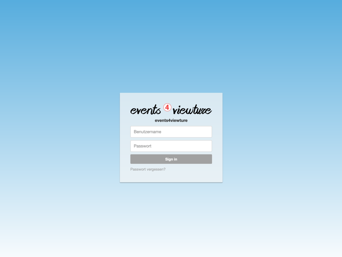 events4viewture - Anmeldung